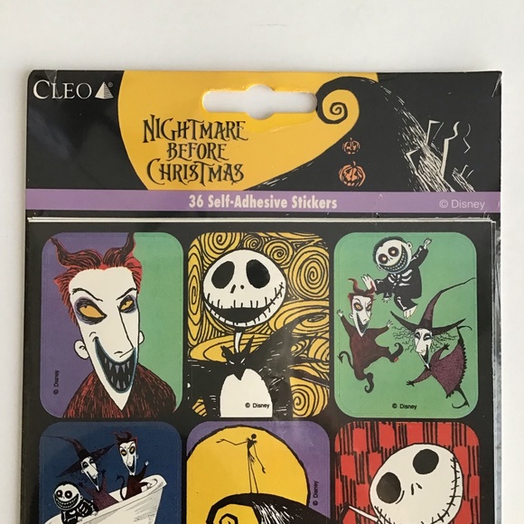 NEW Disney Nightmare Before Christmas 36 Stickers Vintage Self-Adhesive Cleo - Picture 4 of 12